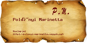 Polónyi Marinetta névjegykártya